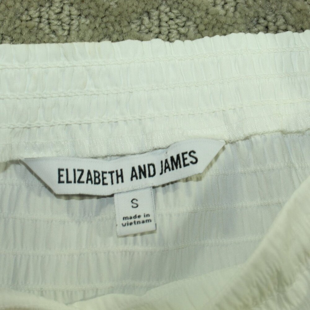 Elizabeth and James Puffed Sleeve Ruched Blouse - Size Small - White - Picture 6 of 7